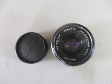 LENS OBJECTIF MINOLTA MD ROKKOR  45 mm 1:2 + BOUCHON ARRIERE  REAR CAP