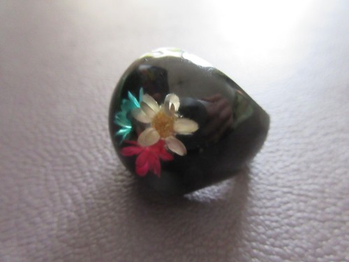 Bague résine inclusion - bague,