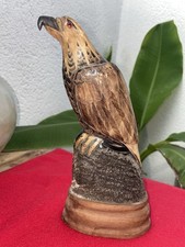 Vintage Carved Wooden Eagle Statue Raptor Decor Antique Craft