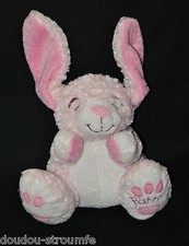 🍀Peluche Doudou Lapin BRIGHT STARTS Patter Rose Blanc Parlant 19 Cm Rabbit