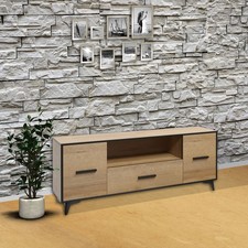 Meuble Bas TV En Chêne Riviera Noir 179Cm 80409461