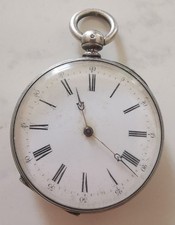 Montre à gousset ancienne en argent massif. 19 ème. A. Curaud