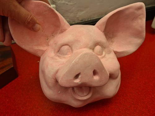 Tête cochon platre - cochon,