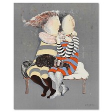 Graciela Rodo Boulanger, "Sister With Cat" Limited Edition Lithograph with Lette