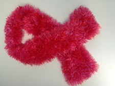 Écharpe FAIT MAIN TRICOT ROSE Laine Douce longs poils plusieurs nuances de roses