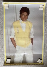 VINTAGE MUSIC POSTER Michael Jackson In Yellow Sweater Vest With Bowtie