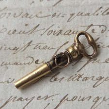 18K Gold Fob Watch Key 19th Century Castelaine Charm Watch Key 19thC 