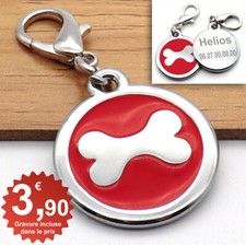 Medaille ronde os pour chien