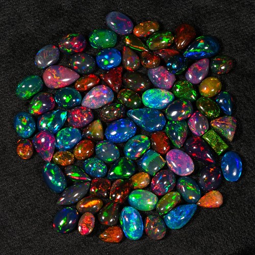 Opale noire cabochons lot aaa - opale, lot,