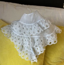 Rare Antique Antique Organdi Corsage Embroidery Richelieu Lace Shawl Collar