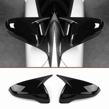 Gloss Black Ox Horn Rear View Mirror Cover Trim For Hyundai Veloster N 2019-2023