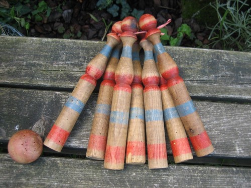 Ancien jeu quilles - ancien, bois
