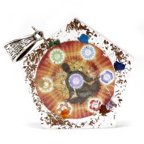 Pendentif orgonite octogone - pendentif,