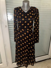 Robe Manches Longues Très Habillée Blendshe Fleurie Noire/Orange Taille XS