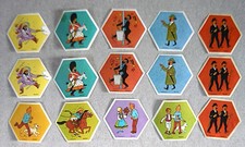 Lot de 15 Autocollants TINTIN  - LA VACHE QUI RIT - HERGE 1972 ( qqs  doublons )