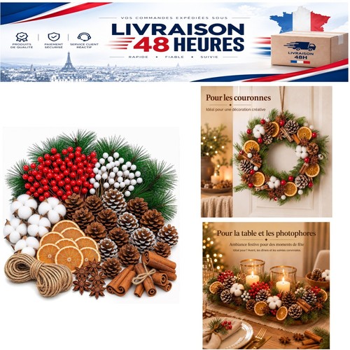 Couronne noël 206 pièces - couronne,