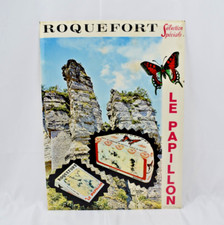 OLD ADVERTISING GLACOID ROQUEFORT LE PAPILLON 43 x 31 cm ED. NOVE MILLAU