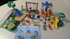 PLAYMOBIL lot parc pour enfants manège aire de jeux toboggan avec notice 5024