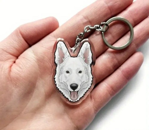 Porte clé berger blanc suisse - blanc,
