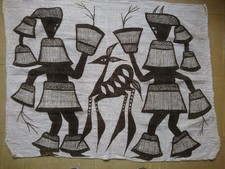 ANCIEN TISSUS BOGOLAN TOILE de KORHOGO ART AFRICAIN 1970 fait a la main
