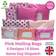 PINK Postage Mailing Bags Postal Coloured Poly Parcel Packaging Shipping Bags