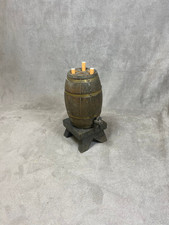 Vintage Made in France Wooden Barrel Shaped Cigarette Box Dispenser
