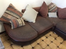 canape d'angle Tissu & cuir