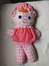 Doudou Poupée Vichy Rose FISCHER PRICE Vintage 1975