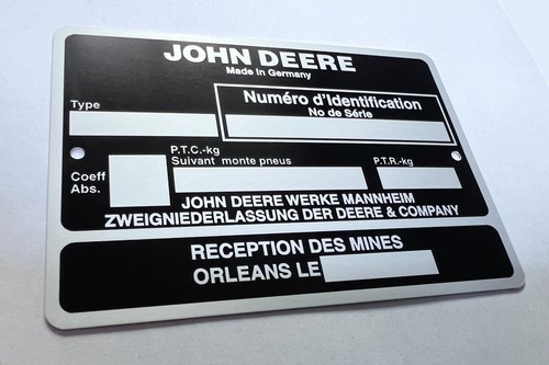Plaque constructeur john deere - plaque,