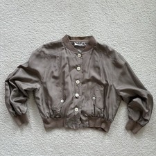 Lakeland 100% Silk Bomber Blouson Jacket Women’s Size 10 UK vintage 