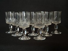 9 Antique Baccarat / Val St Lambert Cut Crystal Glasses Model Jeux d'Orgues