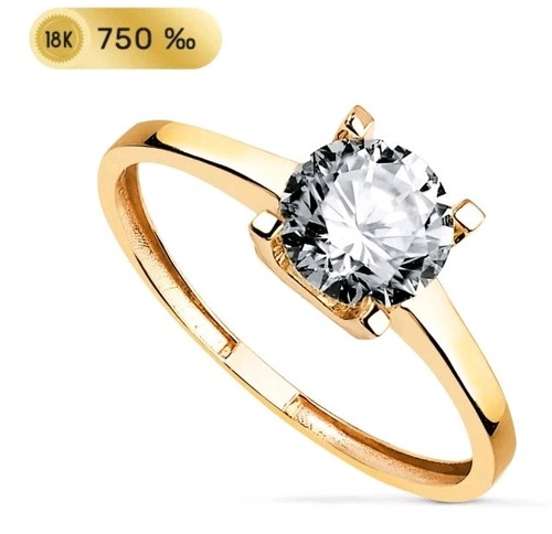 Bague jaune 18k 750 - bague, avec