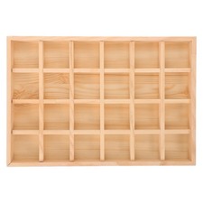  Plateau d'exposition de vitrine de bijoux, plateau en bambou à 24 fentes pour