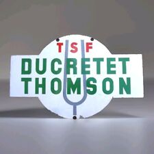 TSF DUCRETET THOMSON DOUBLE SIDED ENAMEL PLAQUE ORIGINAL VINTAGE DEALER.