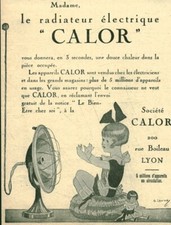 Publicité ancienne radiateur électrique Calor 1925 issue de magazine C. Lauvay