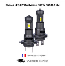 Kit 2 Ampoule LED H7 Phare Voiture 6500K Blanc Turbo Vision 12V 24V Sécurité