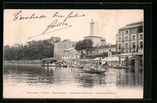 Old postcard Ris-Orangis, Colas, restaurateur - boat rental, fishing items 
