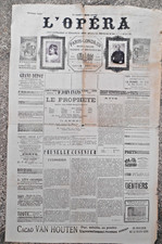 old newspaper l'opera 24 june 1889 montmartre pub rare 2 photos on cover