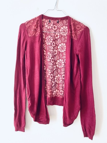 Gilet cardigan femme bordeaux