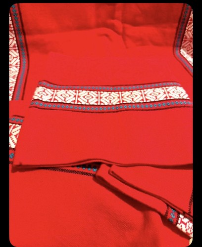 Nappe rectangulaire rouge - , en