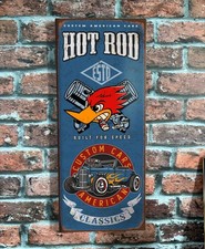 Enseigne garage vintage, plaque tôle, déco hot rod, décoration garage, rétro