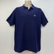 Lacoste Polo Shirt Men's Size Medium 4 Blue Short Sleeved Cotton Devanlay Logo