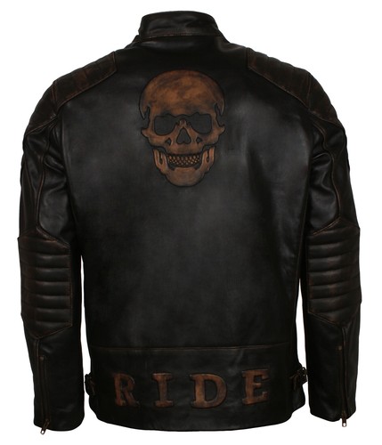 Veste cuir relief - cuir, crâne