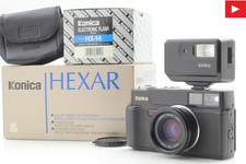 【"Read" Near MINT++w/ HX-14 Flash】 Konica Hexar AF Black Film Camera from JAPAN
