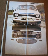 ORIGINAL FORD ESCORT RS 2000  MK 1 BROCHURE DEALER 1970s  POSTER AVO SVE MEXICO
