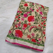 Ethnique indien mariée Phulkari mariage dupatta broderie écharpe voile étole ...
