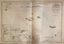 Azores Marine Map by Robiquet 1856