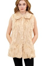 Gilet En Fourrure De Lapin Véritable À Col Écarté Love Token - LT12-50