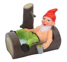 Drôle Nain de Jardin Dans Tronc D'Arbre H26 CM Gargouille Étang Décorative Sans