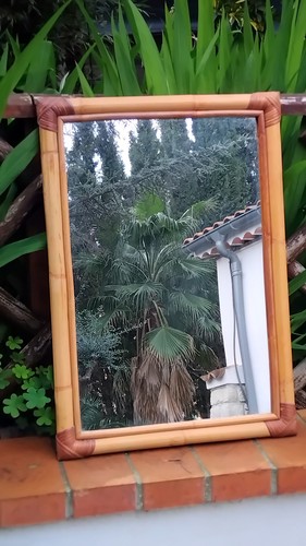 Miroir bambou rotin 66 x - bambou,